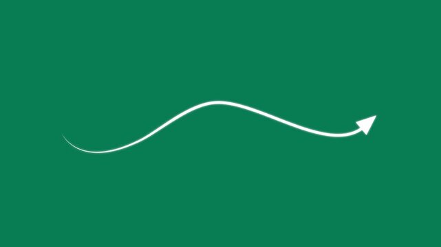 Hand drawn business growth arrow animation 4k red marker up arrow on green screen background with boil effect, directional arrows, graph lines, market trend success motion graphic
