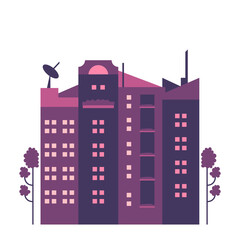 Flat Design Urban Residential Building