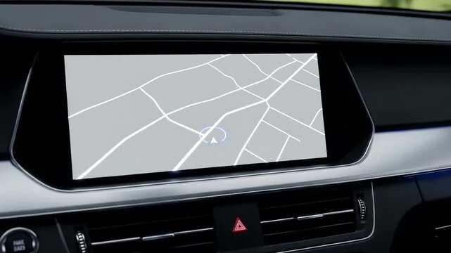 Car Navigation System GPS Screen Display.