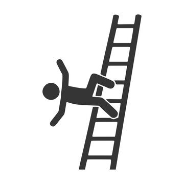 梯子から落ちる人物のシルエットアイコン