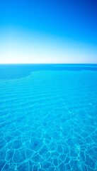 Fototapeta premium Vast, tranquil blue ocean stretching to the horizon under a clear sky, endless, aquatic