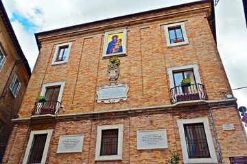 Naklejka premium Landscape of the historic center of Urbino, declared a UNESCO World Heritage Site in the Marche region of Italy