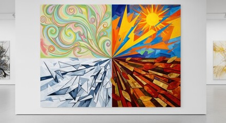 Vibrant Abstract Painting Featuring