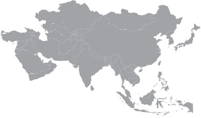 Obraz premium Asia continent map showing countries and their political borders