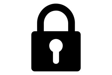Secure padlock icon representing safety, protection and privacy in digital age