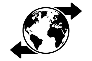 global exchange and interaction symbolized by earth and arrows