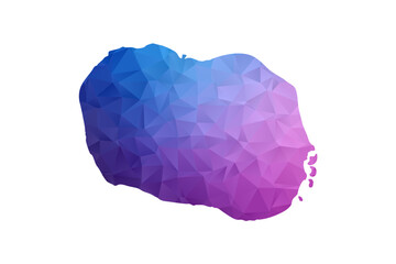 Cook Islands Map - Polygon Style Vector Illustration in Blue and Purple Gradient, Low Poly Geometric Design, Isolated on White Background, Ideal for Infographics and Learning Materials.