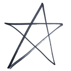 the five-pointed star drawn with a marker