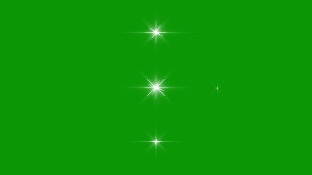 Fast star line glitter motion, Sparkling stars Shine animation, Sparkle Star light effect, white cartoon blinking stars, flat vector doodle star sparkle, with green screen background. 4K video