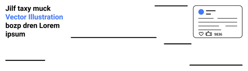 Social media design, digital marketing, online interaction, networking, engagement, visual communication. Post layout icons and abstract text design. Social media and digital marketing concept