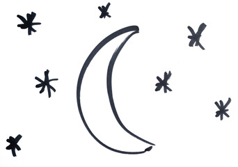 light with stars drawn with black marker