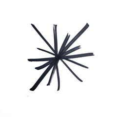 the asterisk symbol drawn with black marker