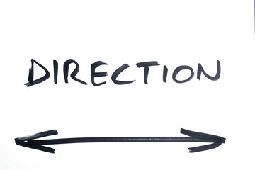 direction arrows drawn with marker