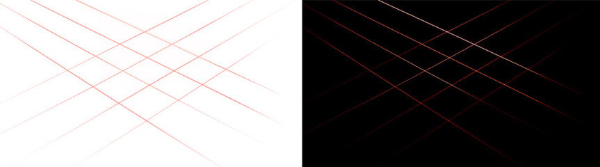 Abstract red laser grid made of crossing glowing lines with bright nodes. Isolated VFX overlay as transparent PNG  preview shown on black background. © SERHII
