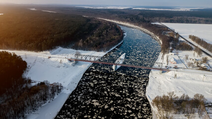 Railway bridge over the river