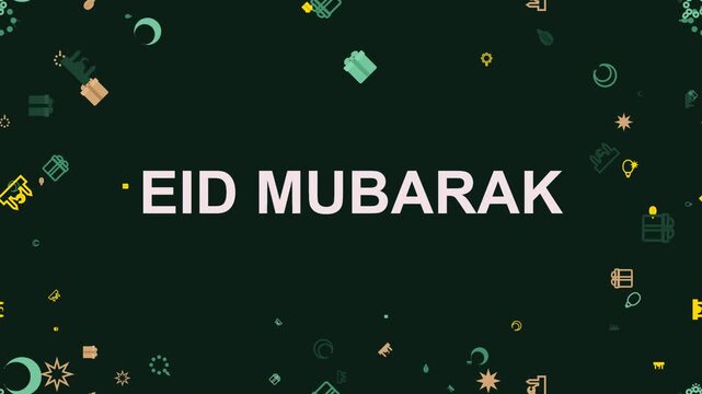 Eid Mubarak Greeting Card Design with Moon and Stars.