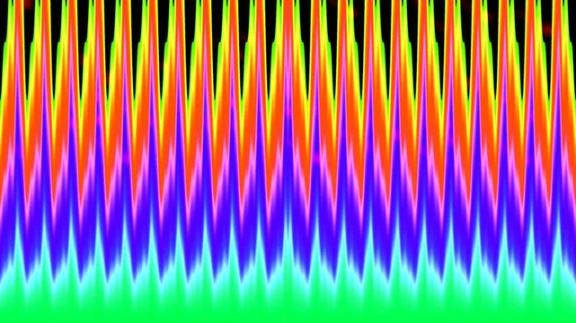 A vibrant abstract image featuring vertical lines in pink, purple, and blue hues at the top transitioning to a solid yellow band at the bottom, set against a white background