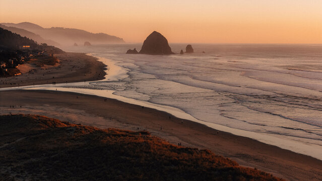 sunset at cannon beach