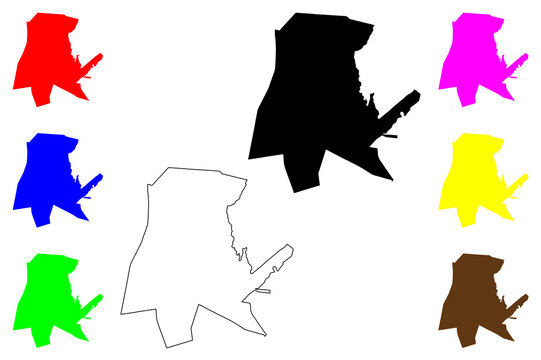 Potchefstroom city (Republic of South Africa, RSA) map vector illustration, scribble sketch Potch map