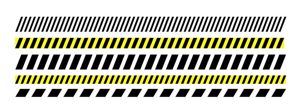 Line divider pattern with slash diagonal border vector graphic web. Slant lines with design security. Geometric print for caution tape.