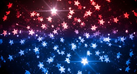 Obraz premium Vibrant starry night sky with red and blue stars shining brightly