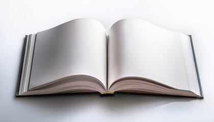 Fototapeta premium two open blank books on a white surface