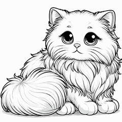 A cute cartoon cat sitting on transparent background © Estúdio Encantarte.