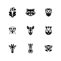 Fototapeta premium Jungle Animals Head bundle