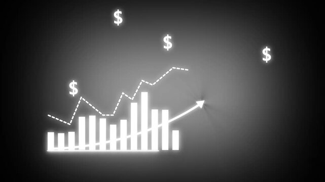 Business profit increase graph 2019 market trend animation. Corporate earnings report 2019 Rising statistics motion graphic.