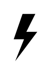 Bold Black Lightning Bolt Vector Icon