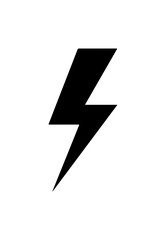 Bold Black Lightning Bolt Vector Icon