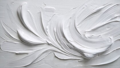 Obraz premium abstract white paint texture with thick strokes and visible brushwork creating a textured surface