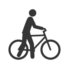 自転車を押す人物のシルエットアイコン