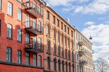 Obraz premium Danish urban housing with classic architecture