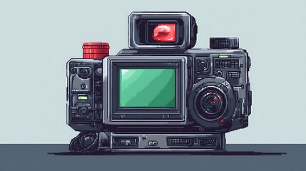 Naklejka premium A digital camera with a green screen display