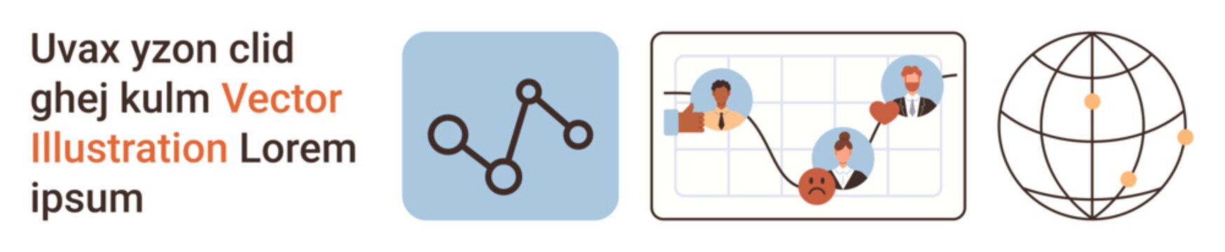 Digital communication, global connection, data analysis, teamwork, networking, technology. Line graph, connected people and globe. Digital communication and global connection