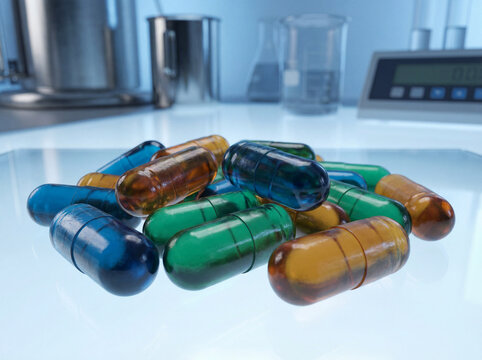 M&eacute;dicaments en style ultra moderne avec design pharmaceutique r&eacute;aliste et rendu premium