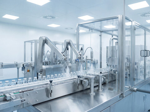 Lignes de production robotis&eacute;es pharmaceutiques en style moderne avec automatisation industrielle avanc&eacute;e