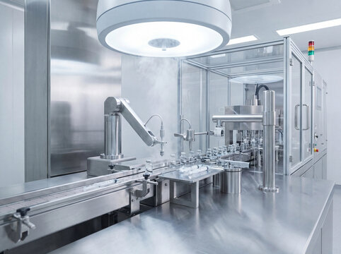 Lignes de production robotis&eacute;es pharmaceutiques en style moderne avec automatisation industrielle avanc&eacute;e