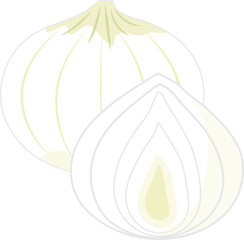 하얀색 겹겹이 둘러싼 야채 양파