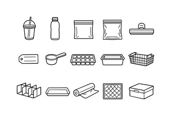 Home freezer breakfast smoothie storage: smoothie container, freezer bottle, freezer bag, vacuum bag, clip seal, label tag, measuring scoop, ice cube