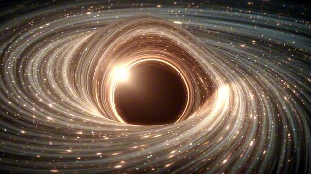 astrophysics simulation, rapidly spinning Kerr black hole, visible spacetime vortex funnel, intense frame dragging twisting surrounding star field, bright relativistic accretion disk glowing white-hot