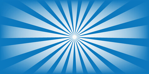Vector illustration of vectorized sun rays with blue gradient on white background. © moh