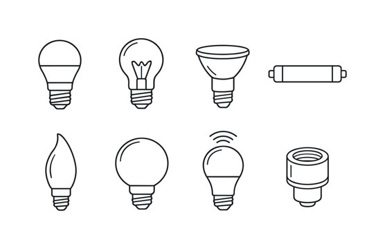 Home light bulbs: LED bulb, filament bulb, spotlight bulb, tube bulb, candle bulb, globe bulb, smart bulb, bulb socket