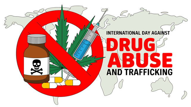 International Day Against Drug Abuse and Trafficking Awareness Campaign Symbol  Global War on Drugs
