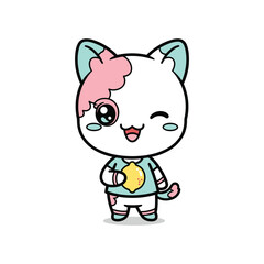 Cute Cartoon Cat Vector Illustration