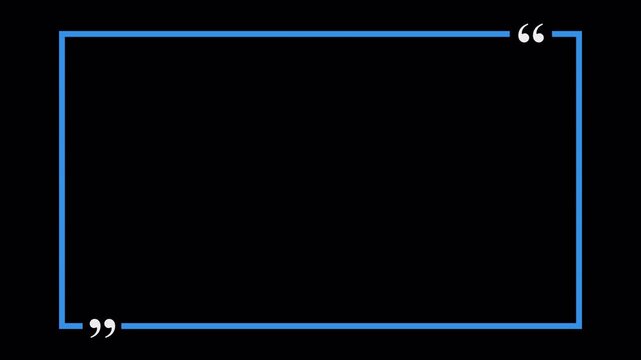 rectangle with quotation marks quote speech rectangle and question marks animation in transparent background in 4K animation  with alpha channel