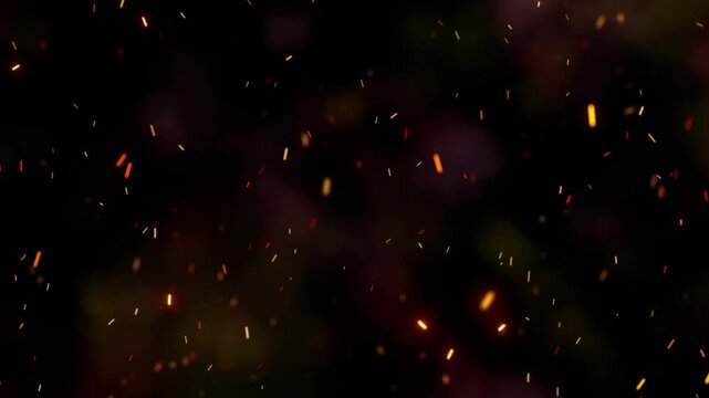 gold fire sparks dust particles overlay background