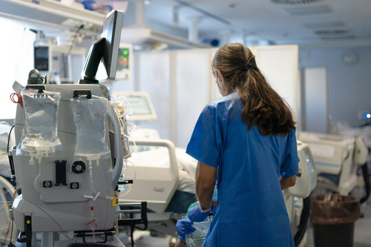 Nurse providing critical care in hospital icu