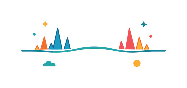 Emotional neutrality and staying unreactive in provocative environments, a smooth flat line passing calmly through scattered spikes symbolizing